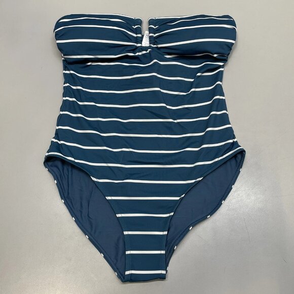 Vineyard Vines Striped Strapless One-Piece Swimsuit • Size S • Blue - Picture 1 of 6